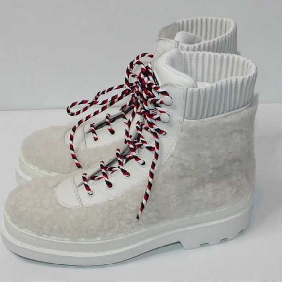 Dior Women's Ankle Boots. leather, lace-up, round toe, chunky, Off white,Size:39 - Picture 9 of 15